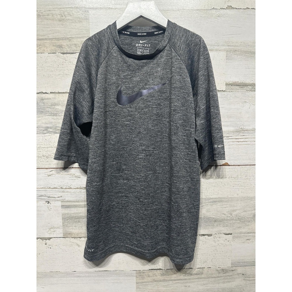 Boys Size 12-13 yrs / Large Nike Swim UPF 40+ Rash Guard - Good Used Condition